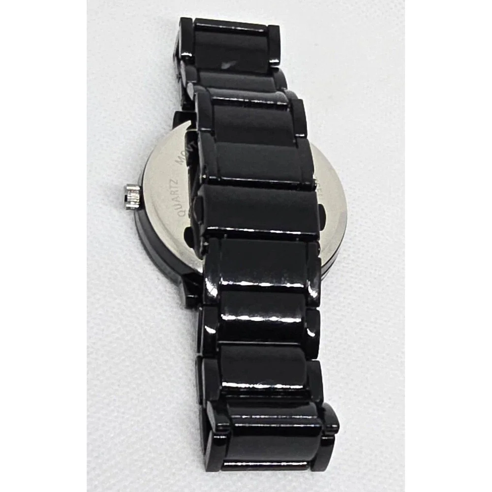 Men's Classic Round Genuine Diamond Round Black Dial Case Link Bracelet Watch 13 - Picture 5 of 6